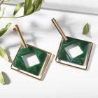 Серьги ассорти «Иллюзия», цвет зелёный в золоте - Фото 1