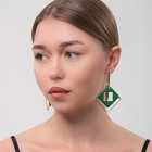 Серьги ассорти «Иллюзия», цвет зелёный в золоте - Фото 4