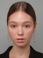 Серьги металл «Карибы» прямоугольные, цвет серебро - фото 68050977