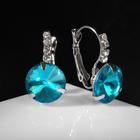 Серьги со стразами «Подари нежность» кристалл, голубые в серебре - Фото 4