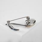 Брошь «Нота» из симфонии, белая в серебре - Фото 2