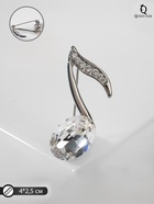 Брошь «Нота» из симфонии, белая в серебре  (артикул 5600463)  большой выбор товаров оптом и в розницу по низким ценам с доставкой