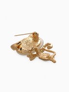 Брошь «Кошачий глаз», ласковая кошечка, бежевая в золоте - Фото 4