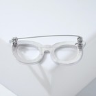 Брошь «Очки» маленькие, цвет серебро - Фото 3
