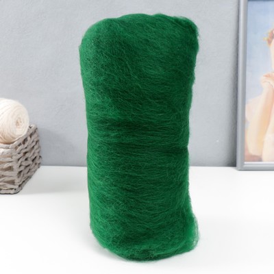 Шерсть для валяния "Кардочес" 100% полутонкая шерсть 100гр (110 зелёный)