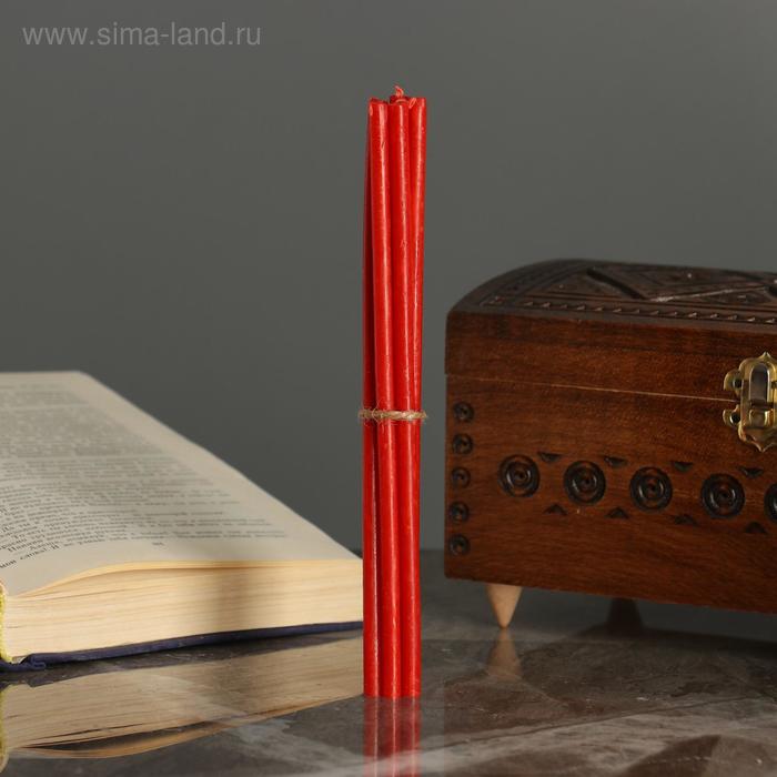 Свечи ритуальные, 15 см, 5 штук, красные - Фото 1
