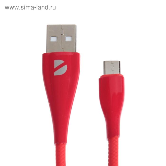 Кабель Deppa Ceramic, micro USB - USB, 2 А, 1м, красный - Фото 1