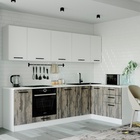 Кухонный гарнитур Руанда Угловая 2616х1616 Белый/Мрамор Марквина/Жемчуг,Руанда - Фото 1