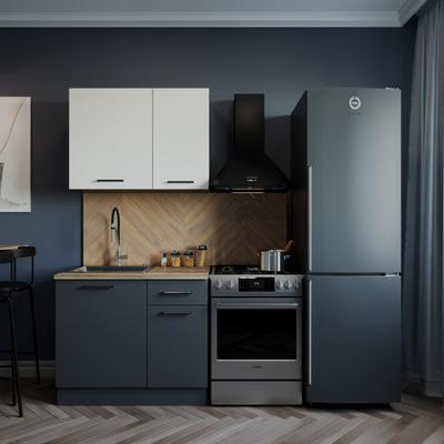 Кухня Вегас 1000х600 Антрацит/ Дуб Вотан/ Жемчуг,Антрацид 575242