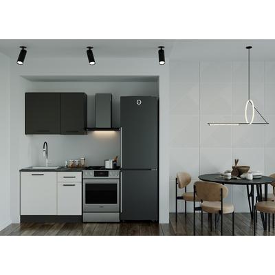 Кухня Лофт 1000х600 Антрацит/ Детройт/ Антрацит,Жемчуг