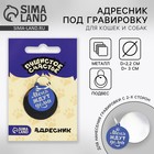 Адресник под гравировку + подвес «Меня ждут дома», верхняя часть d=2.2 см, нижняя d=3 см, синяя - Фото 1