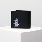 Бумажник, искусственная кожа "Pinky unicorn", черный - Фото 3