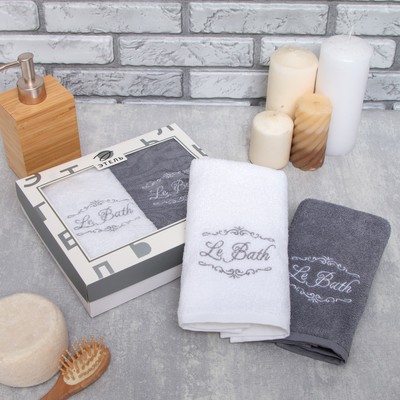 Полотенца махровые «Этель» Le Bath, 35×50 см - 2 шт., хлопок 100%