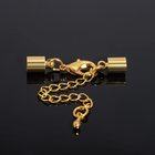 Замок-карабин (набор 5 шт.), 12×7 мм с удлинителем и обжимными круглыми концевиками 9×5 мм (внутр. 4 мм) - Фото 4