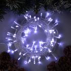 Гирлянда "Нить" 10 м , IP44, УМС, прозрачная нить, 100 LED, свечение белое, фиксинг, 24 В - фото 809698169