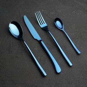 Набор столовых приборов из нержавеющей стали Magistro «Джентри», 4 предмета, цвет синий