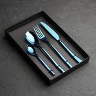 Набор столовых приборов из нержавеющей стали Magistro «Джентри», 4 предмета, цвет синий - Фото 4