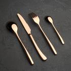 Набор столовых приборов из нержавеющей стали Magistro «Джентри», 4 предмета, цвет бронзовый - фото 24474708