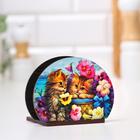 Набор для специй с салфетницей  "Котики в саду", 13х10х10 см, микс - фото 21187345