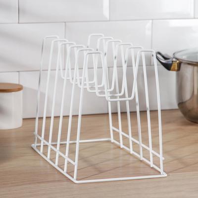 Подставка под крышки настольная, 5 предметов, 29×16×21,5 см, белый