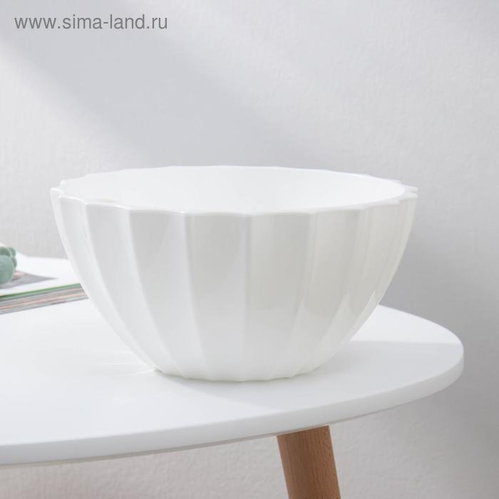 Кашпо для цветов с автополивом «Ракушка», 3.4 л, d=25 см, h=12 см, белое - Фото 1