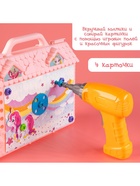 Конструктор в чемоданчике «Волшебный город», с электрическим шуруповёртом, 4 карточки, 57 деталей - Фото 11