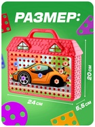 Конструктор в чемоданчике «Крутые гонки», с электрическим шуруповёртом, 4 карточки, 57 деталей - Фото 2