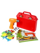 Конструктор в чемоданчике «Крутые гонки», с электрическим шуруповёртом, 4 карточки, 57 деталей - Фото 4