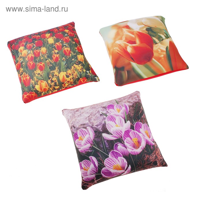Мягкая подушка-антистресс "Цветы" цвета МИКС - Фото 1
