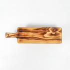 Доска для подачи на ножках Magistro, 38×10.5×6.5 см, с ручкой, обожжённая, дерево натуральный кедр - Фото 2