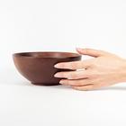 Тарелка деревянная суповая Magistro, 800 мл, из натурального кедра, шоколадная - Фото 3