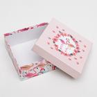 Набор коробок 3 в 1 "Парочка фламиго", 19 х 19 х 9,5 - 15,5 х 15,5 х 6,5 см - фото 24724723