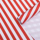 Бумага упаковочная крафт "Полосы наклонные широкие красные", 0,6 x10 м, 70г/м² - Фото 1
