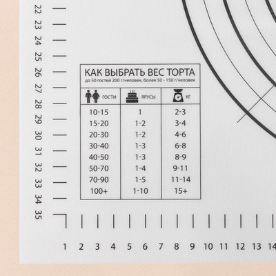Коврик для выпечки и раскатки теста с разметкой KONFINETTA, армированный, силикон, 40×50 см, 0.44 мм, чёрный