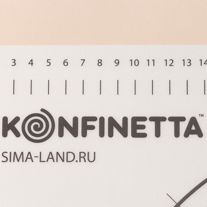 Армированный коврик с разметкой KONFINETTA, силикон, 40×50 см, 0,44 мм, цвет чёрный - фото 1908639299