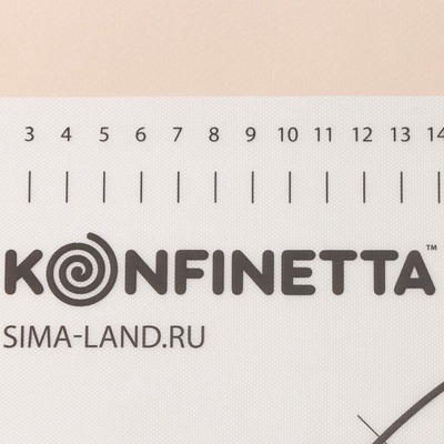 Коврик для выпечки и раскатки теста с разметкой KONFINETTA, армированный, силикон, 40×50 см, 0.44 мм, чёрный
