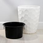 Кашпо для цветов со вставкой «Мозаика», 19.5 л (9 л), белое - Фото 2