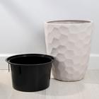 Кашпо для цветов со вставкой «Мозаика», 19.5 л (9 л), цвет кремовый - Фото 2