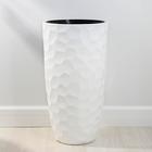 Кашпо для цветов со вставкой «Мозаика», 42 л (9 л), белое - Фото 1