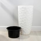 Кашпо для цветов со вставкой «Мозаика», 42 л (9 л), белое - Фото 2
