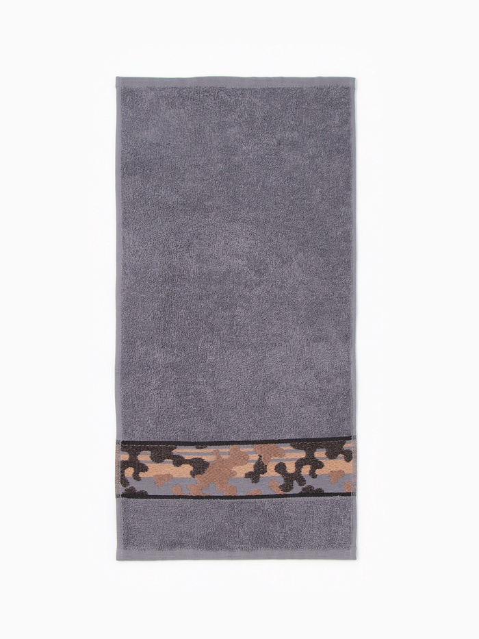 Полотенце махровое Love Life «Милитари» 30×60 см, цв. графит, 100% хлопок, 360 г/м² - Фото 1