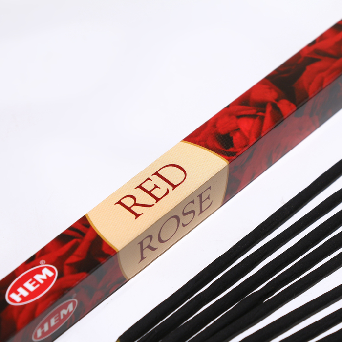 Благовония HEM "Red Rose. Красная Роза", 8 палочек в упаковке, четырёхгранник - фото 1906774898