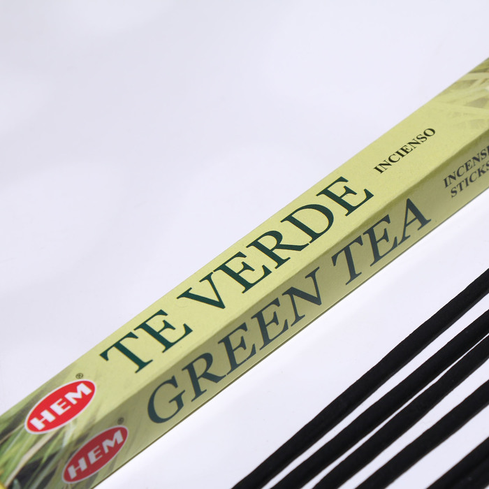 Благовония HEM "Green Tea. Зелёный Чай", 8 палочек в упаковке, четырёхгранник - фото 1906774908