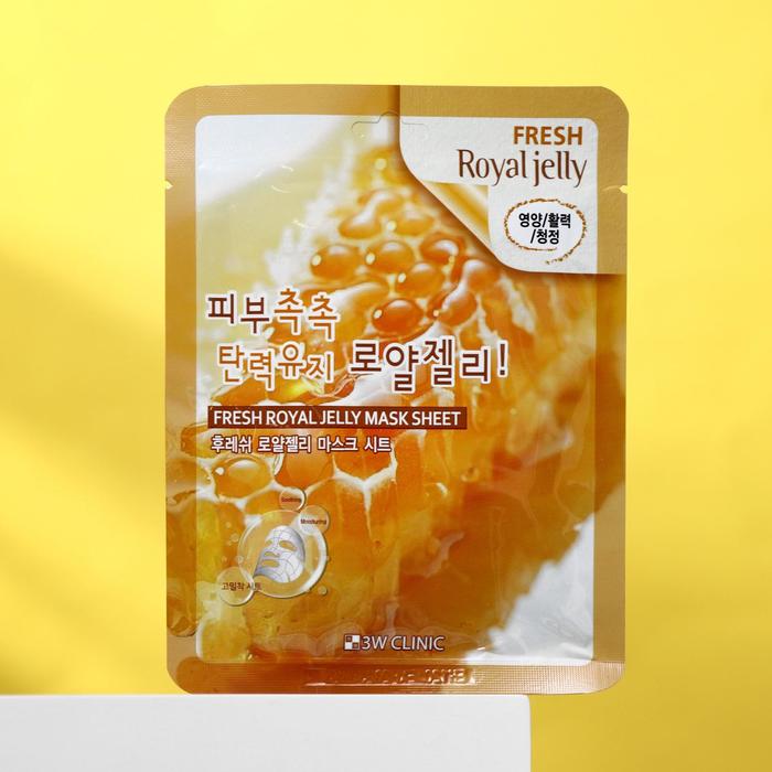 Тканевая маска 3W Clinic с пчелиным маточным молочком, 23 мл - Фото 1