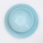 Набор тарелок керамических Доляна «Пастель», 18 предметов: 6 тарелок d=19 см, 6 тарелок d=27 см, 6 мисок d=19 см, цвет голубой - Фото 5