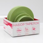 Тарелки Доляна «Пастель», 18 предметов: 6 тарелок d=19 см, 6 тарелок d=27 см, 6 мисок d=19 см, керамика, зелёные - Фото 13