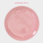 Набор тарелок керамических Доляна «Пастель», 18 предметов: 6 тарелок d=19 см, 6 тарелок d=27 см, 6 мисок d=19 см, цвет розовый - Фото 3
