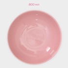 Набор тарелок керамических Доляна «Пастель», 18 предметов: 6 тарелок d=19 см, 6 тарелок d=27 см, 6 мисок d=19 см, цвет розовый - Фото 2
