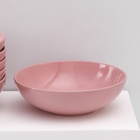 Тарелки Доляна «Пастель», 18 предметов: 6 тарелок d=19 см, 6 тарелок d=27 см, 6 мисок d=19 см, керамика, розовые - Фото 11