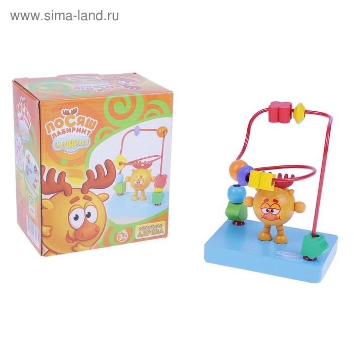 Деревянная игрушка-лабиринт "Лосяш" Смешарики - Фото 1